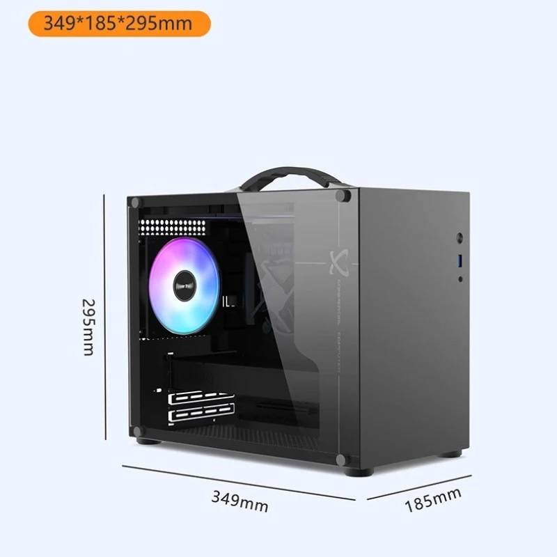 PC Case Power Train X100 Portable Handheld Mini-ITX MATX Motherboard USB3.0 Type-C Desktop Mini Game ATX Power Supply
