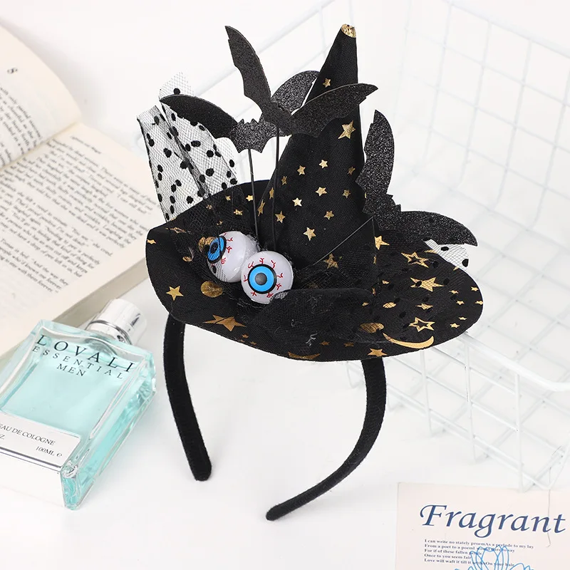 

Halloween Party Decor Bat Eyeball Witch Hat Headband Ghost Festival Kids Favors Trick Or Treat Happy Halloween Decor Photo Props