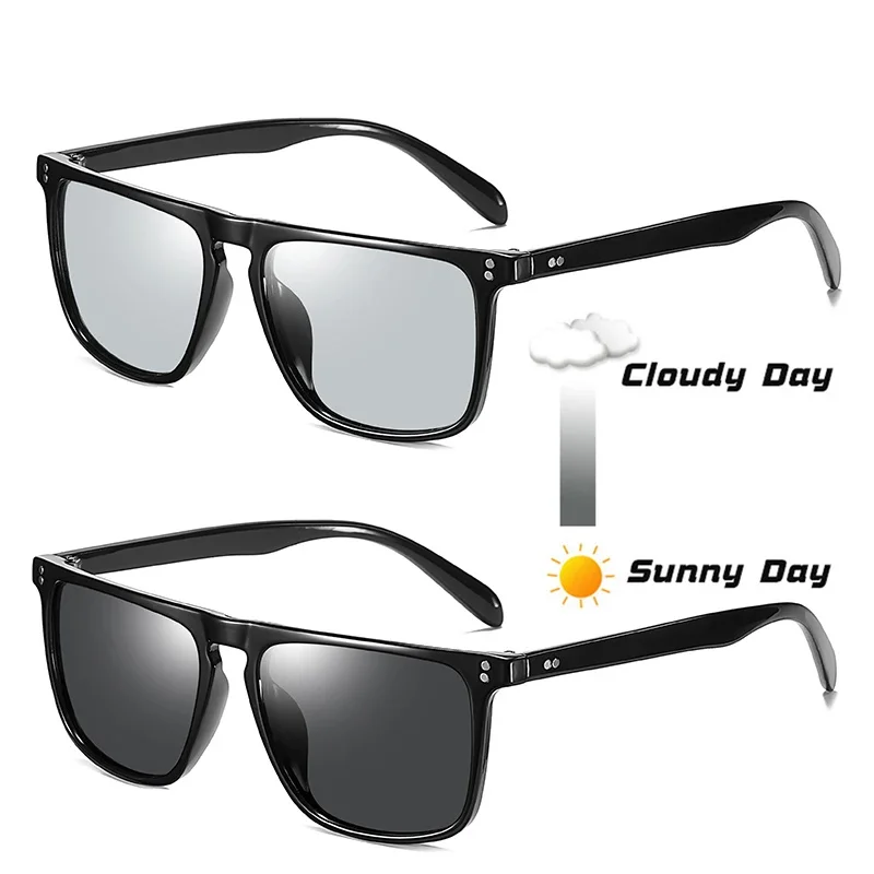 Photochromic Polarized Driving Sunglasses Men Chameleon Glasses Change Color Sun Glasses Day Night Vision Driver's Eyewear