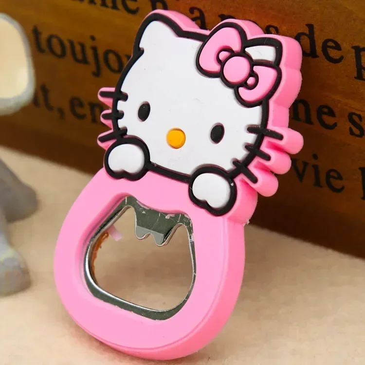 

Sanrio Hello Kitty Bottle Opener My Melody Anime Cute Cartoon Pink Girly Heart Silicone Beer Bottle Opener Fridge Sticker Gift