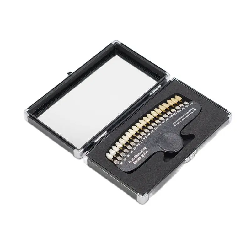 

Dentist Lab Cold Light Description Bleaching Dental Plate 20 Colors Teeth Whitening 3D Shade Guide Color Comparator With Mirror