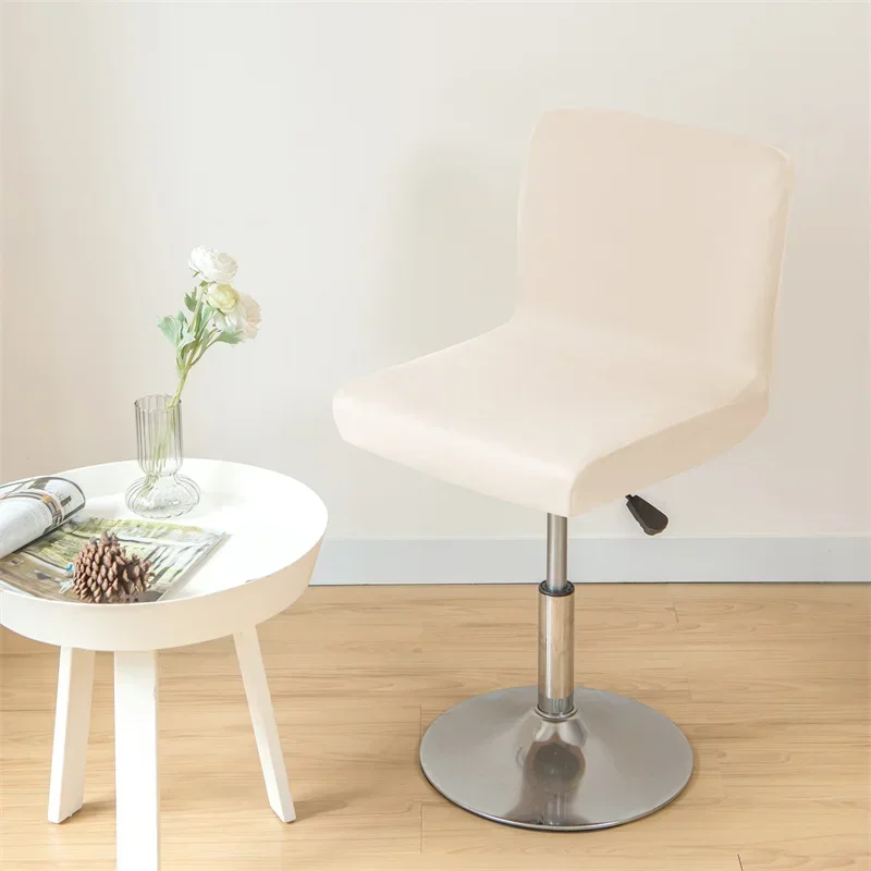Description Picture 2 of item1Pc Water Repellent Bar Chair Cover Anti-dirty Short Back Chair Seat Slipcover Solid Color Armless Stool Protector for Hotel