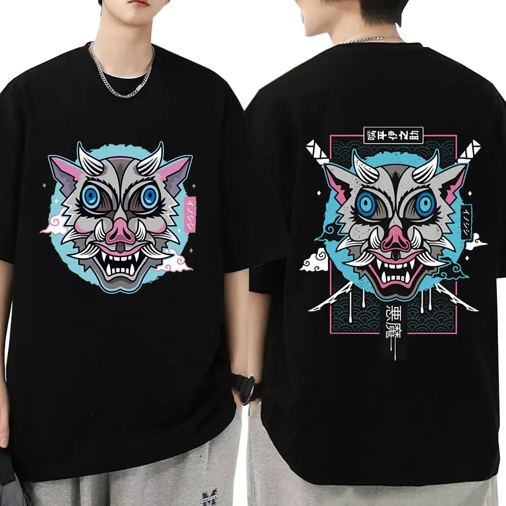 

Anime Demon Slayer Hashibira Inosuke Print T Shirt Harajuku Manga Kimetsu No Yaiba T-Shirt Unisex Gothic Fashion Loose T-Shirts