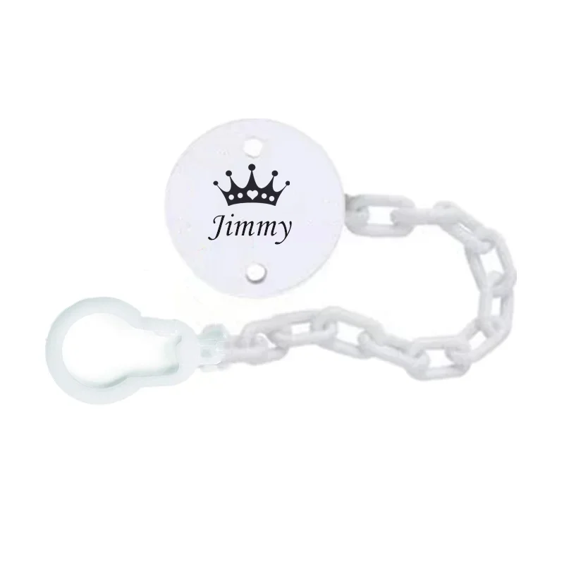 MIYOCAR personalized silver Metallic bling pacifier box and pacifier clip BPA free dummy Luxury baby shower gift 2