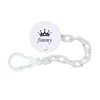 MIYOCAR personalized silver Metallic bling pacifier box and pacifier clip BPA free dummy Luxury baby shower gift 2