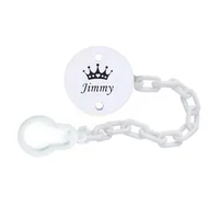 MIYOCAR personalized silver Metallic bling pacifier box and pacifier clip BPA free dummy Luxury baby shower gift 2