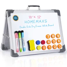 

Homemaxs Dry Erase Board Double Sided Personal Desktop A-type Standing White Board Tabletop Message Board Reminder for School