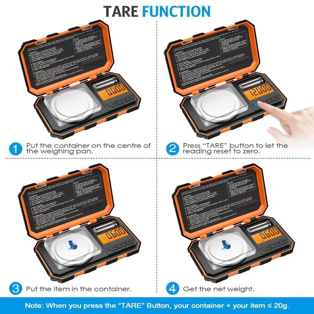 Milligram Scale, 50g/0.001g Digital Pocket Scale with LCD Backlit, Mini  Gram Scale with Calibration Weights Tweezers Weighing Pans for Powder