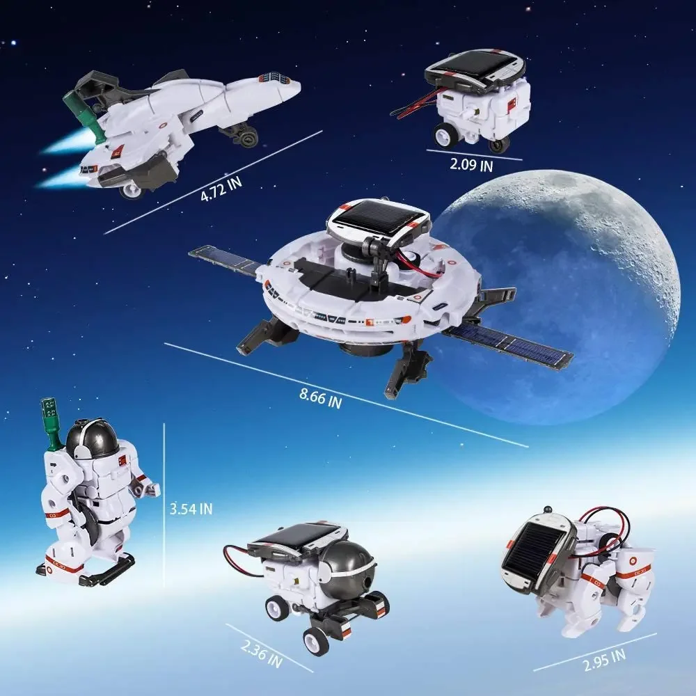6 in 1 Solar robot Toys STEM Educational Solar Space Building Toys DIY Science robot diy Kit for Kids Aged