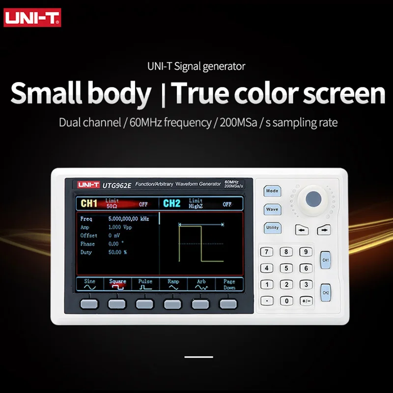 UNI-T UTG932E UTG962E Function Arbitrary Waveform Generator Signal Source Dual Channel 200MS/s 14bits Frequency Meter 60Mhz 2