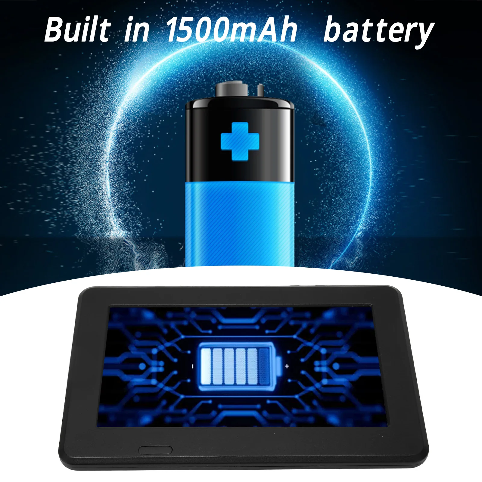 7in HD LED Digital TV Portable Television Video Player Built in Rechargeable Battery EU Plug
