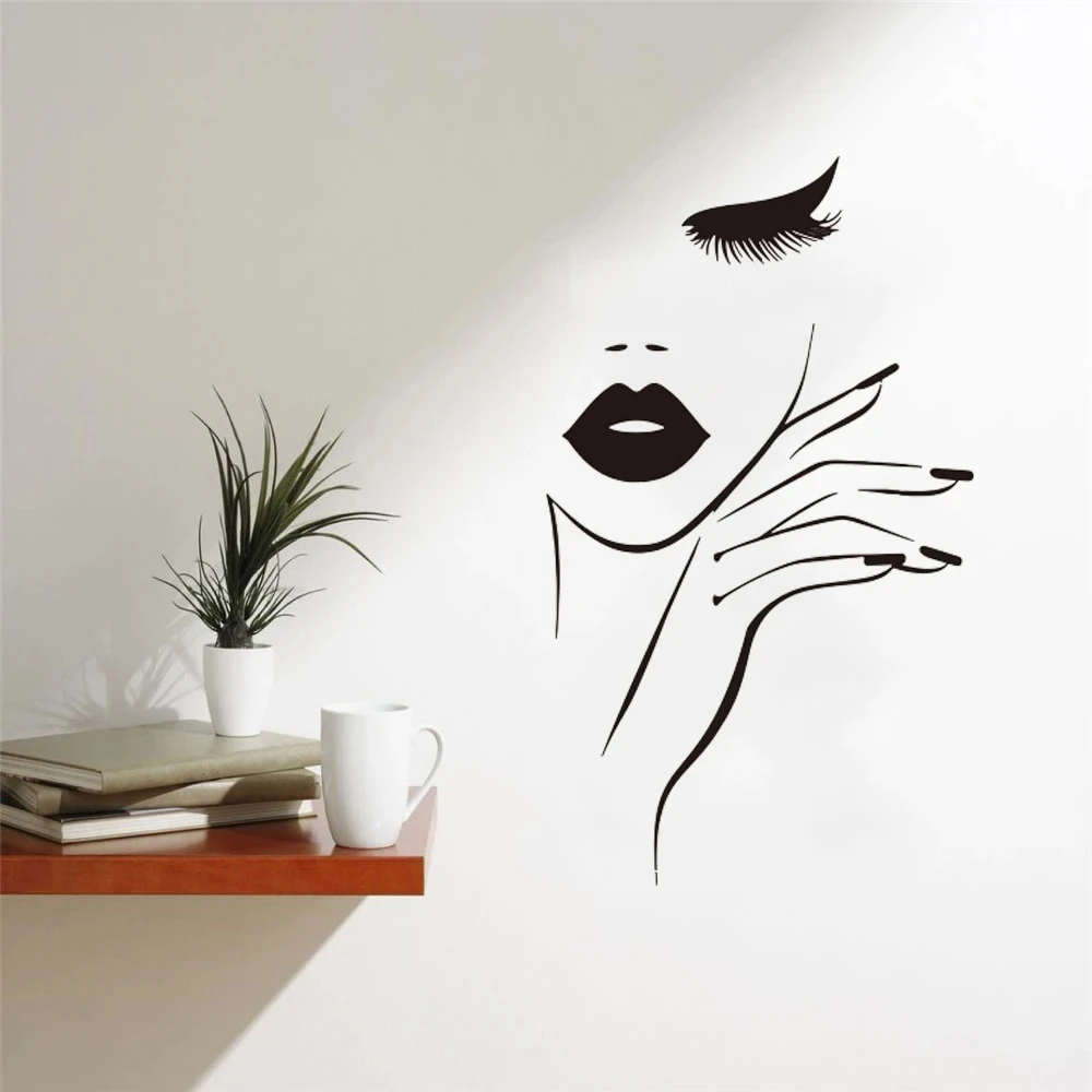 wall stickers window stickers nail salon wall sticker beauty salon eyelashes salon home window decoration self adhesive and detachable