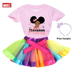 Crianças aniversário tutu vestido + hairpin conjunto 2022 princesa vestido da menina conjunto de luz festa presente natal vestido menina traje