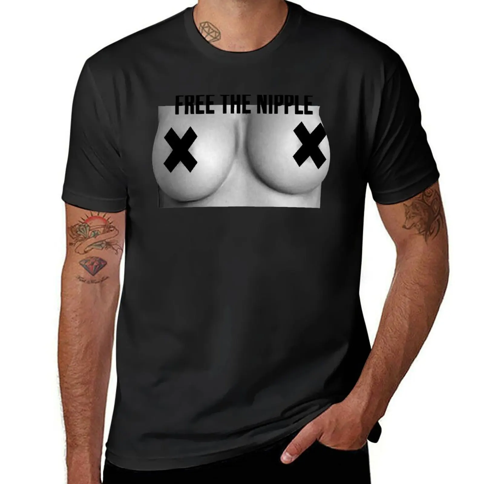 

free the nipple T-Shirt summer top blanks sweat for a boy slim fit t shirts for men