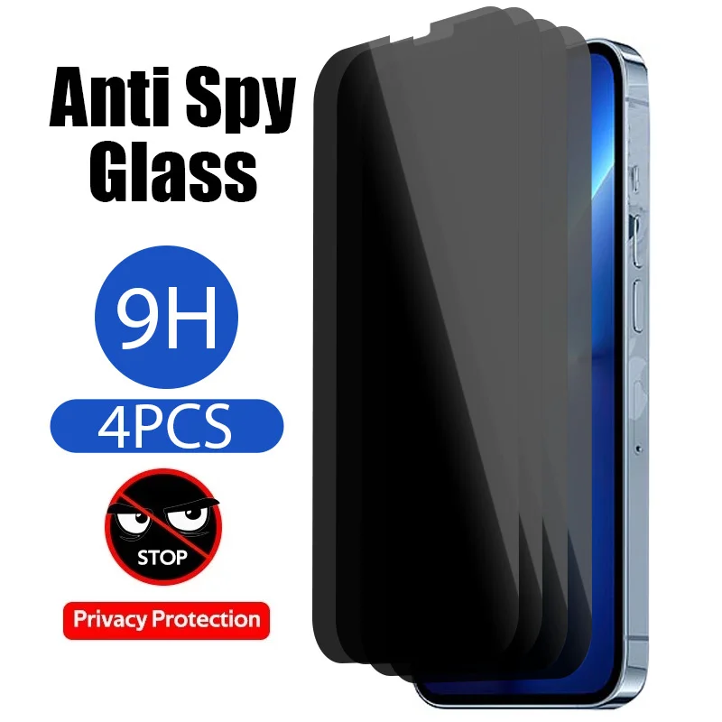 

4PCS Anti-spy Screen Protector for IPhone 12 Pro Max SE 2020 Protective Glass On the for IPhone 12 Mini 12 Pro Privacy Glass