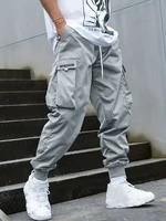 Plus Size Spring Summer Men Casual Cargo Pants Pockets Black Loose Out Door Elasticity Sports Oversize Pants 46 48 50 52 2