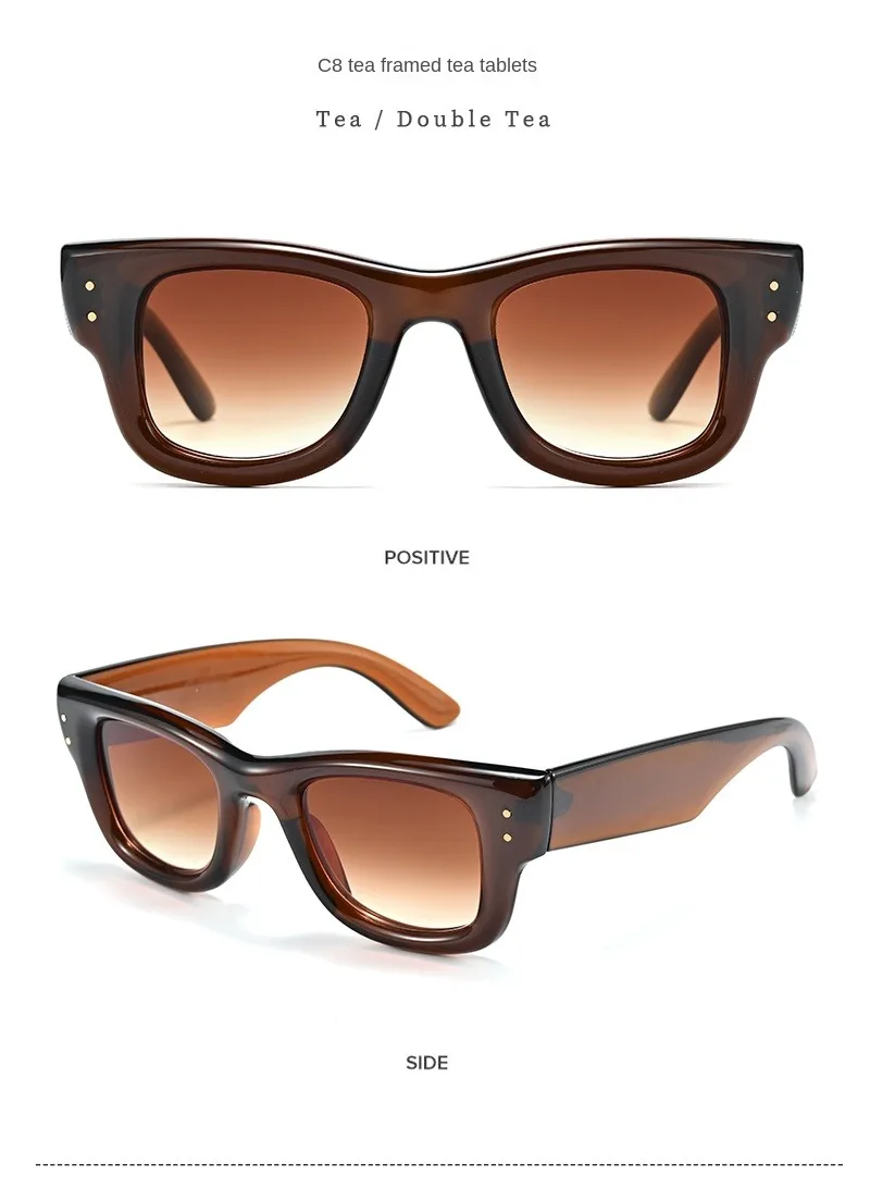 Retro Herren-Sonnenbrille im quadratischen Design für Damen, Vintage Luxus-Designer-Sonnenbrille mit Nieten, modische Pfeil-Sonnenbrille, UV400-Schutz. – Detail 14