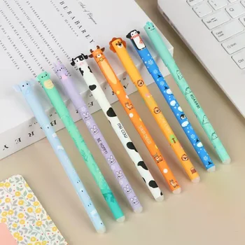 Penne a Sfera in Gel Cancellabili Colorate, 8 Pezzi, Design Adorabile a Forma di Animale, Scrittura Fluida, Cancelleria per Scuola e Apprendimento, Regali