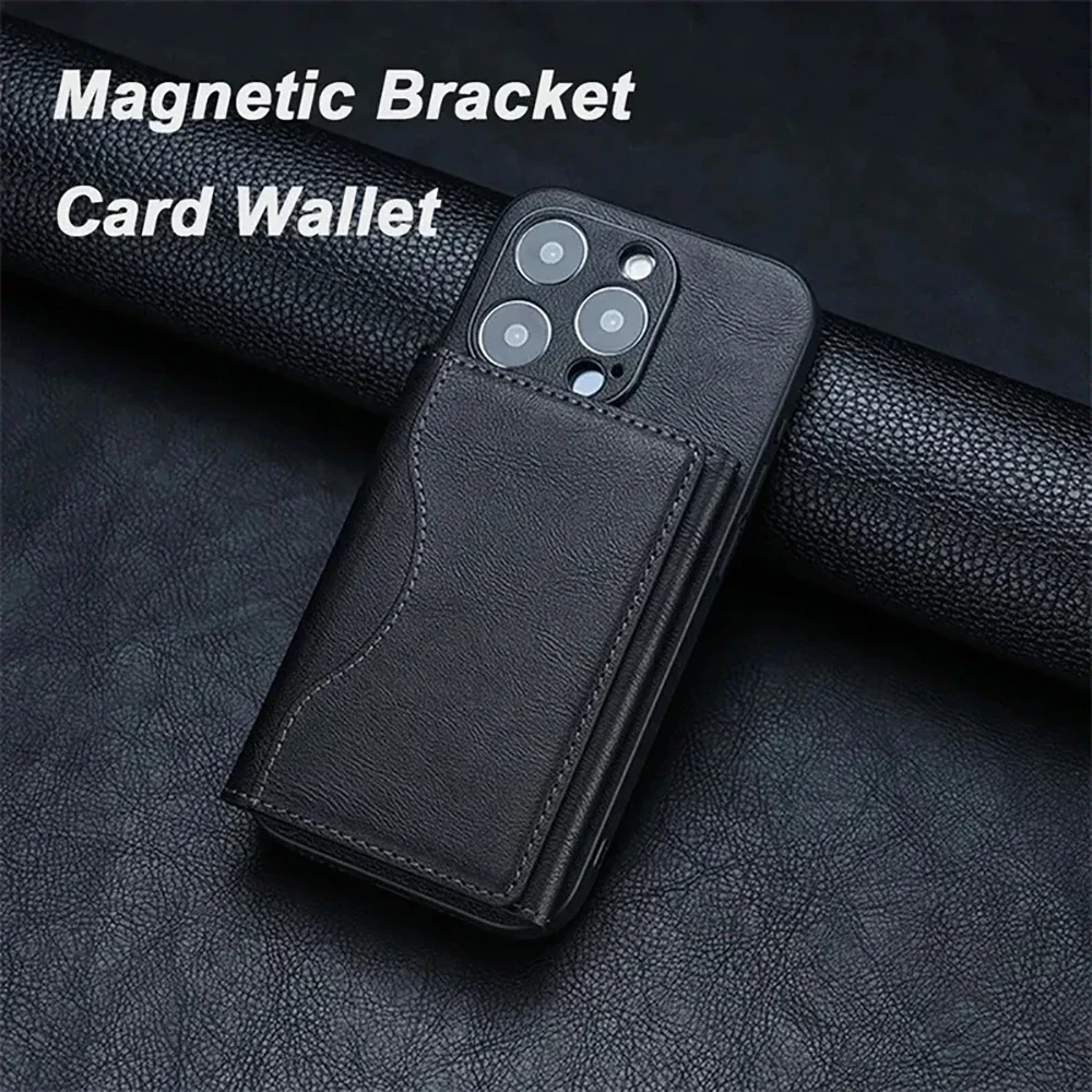 Magnetic Shut PU Leather Wallet Card Holder for Business Credit Cards Visiting Card Case Stitched Design Suitable for Men Women