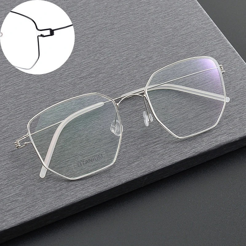 

Top Quality Square Optical Eyeglasses Frame Men Fashion Prescription Eyewear Women Ultralight Titanium Screwless Glasses Frames