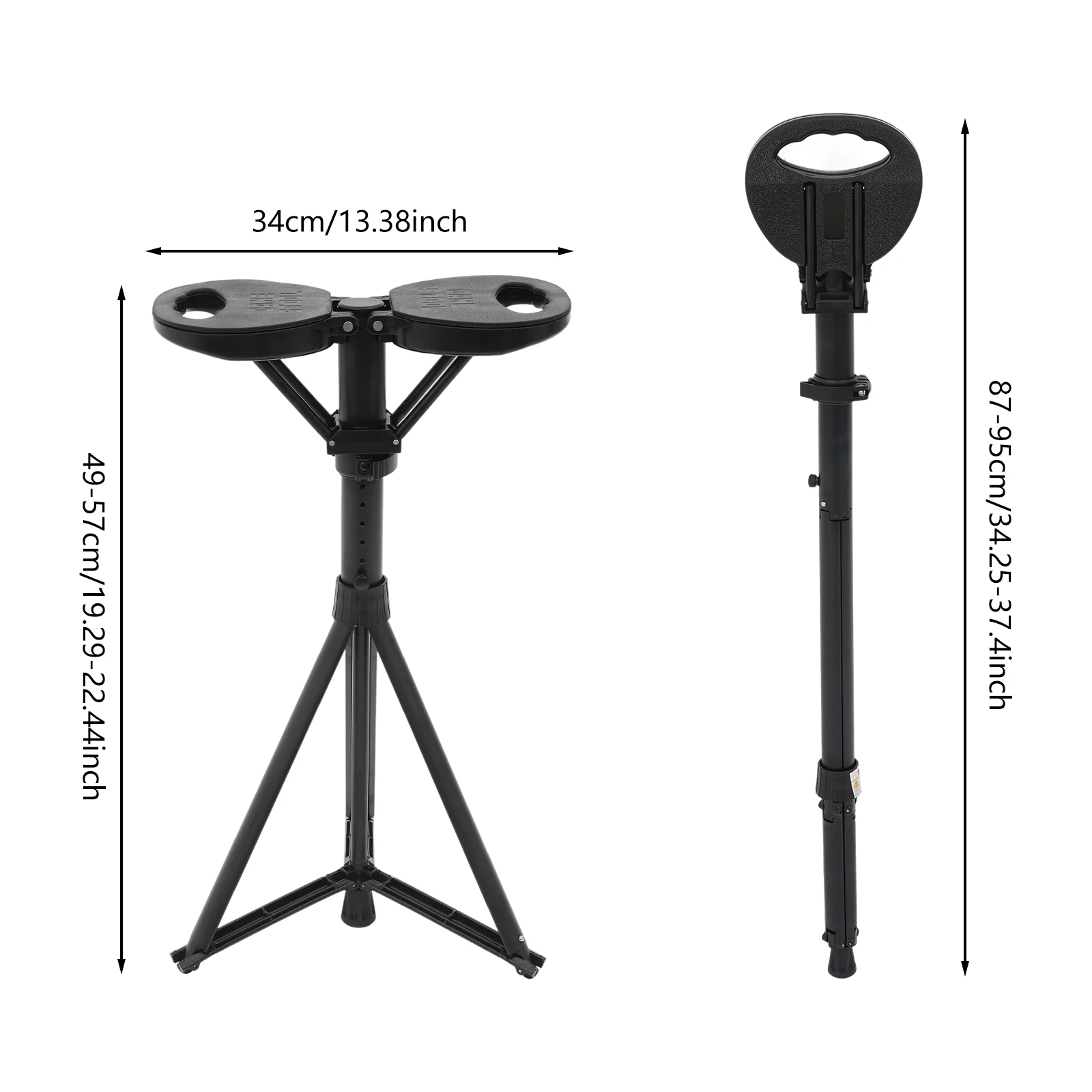Tragbarer Gehstockstuhl, verstellbarer, faltbarer Sitzstock für Wandern, Reisen, Unterstützung für ältere Menschen, leichter Hocker aus Aluminiumlegierung – Detail 6