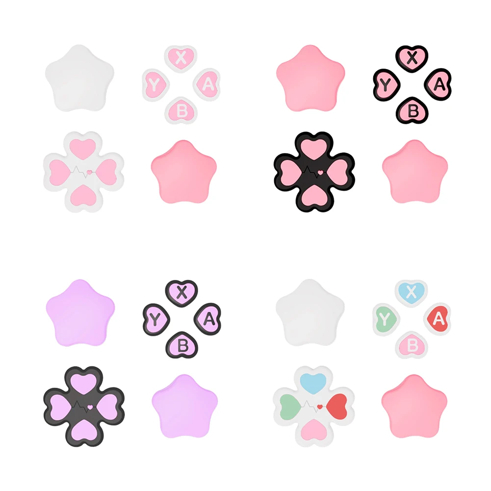For Nintendo Switch 2 Button Grips Caps Joystick Cap+Button Thumb Sticker Set ABXY Key Silicone Button For Switch 2 Accessories
