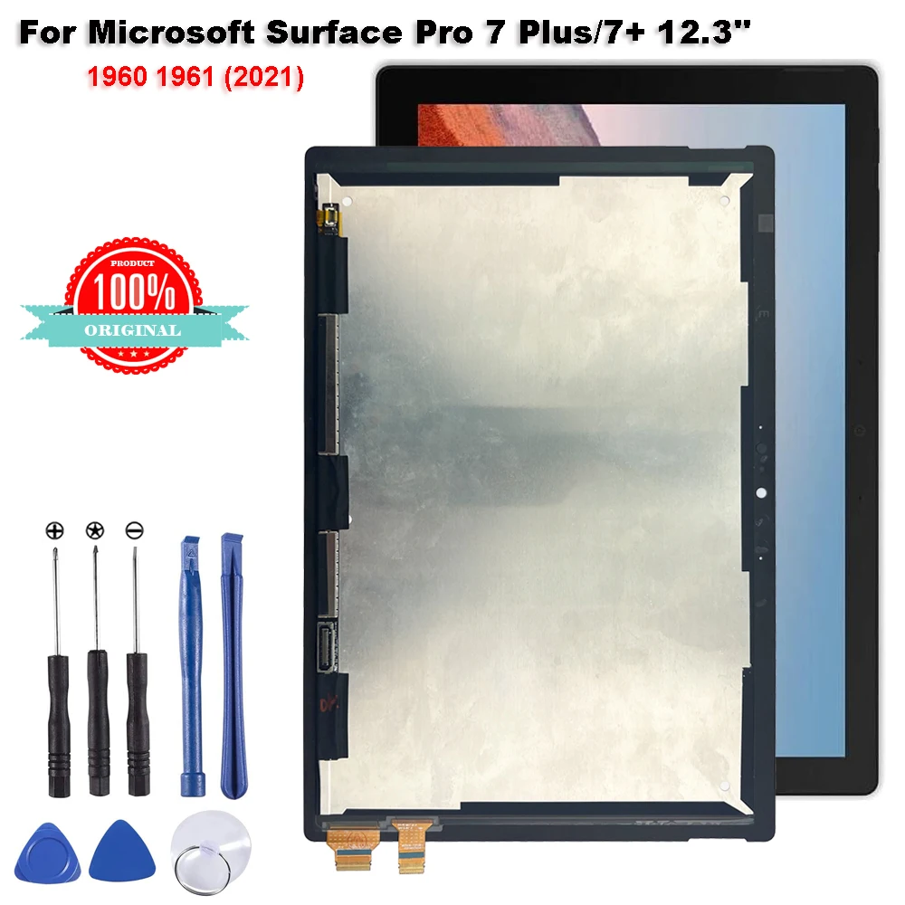 Sostituzione Dello Schermo Da 12.3 Pollici Per Microsoft Surface Pro 7 Plus 1960 1961 2021 Display Lcd Convertitore Digitale Ssembly