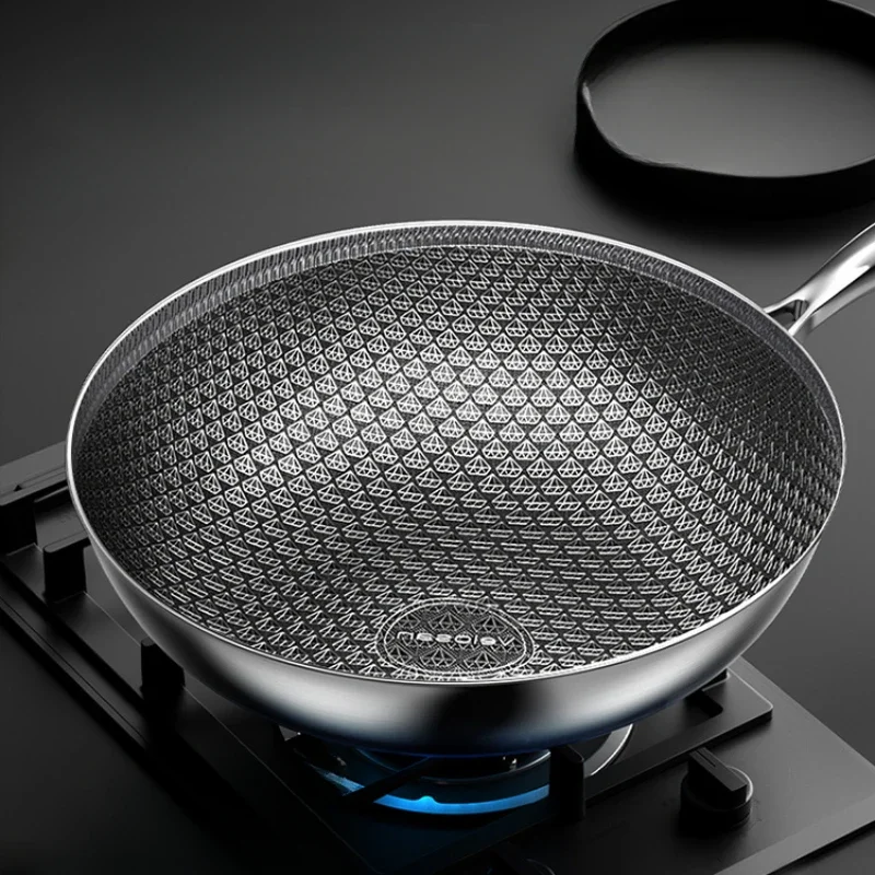 NordicStyleCookingPotStainlessSteelNonstickPanWithoutOil