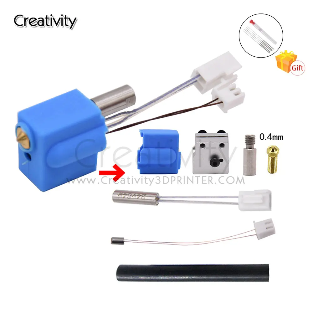 Sidewinder X1/X2 Genius/Genius Pro 3D Printer Artillery Brass Nozzle  Heat Block Throat And Thermistor Idler Arm Extruder Kit for artillery sidewinder x1 x2 genius hotend silicone sock thermistor heating tube heat block throat volcano nozzle extruder