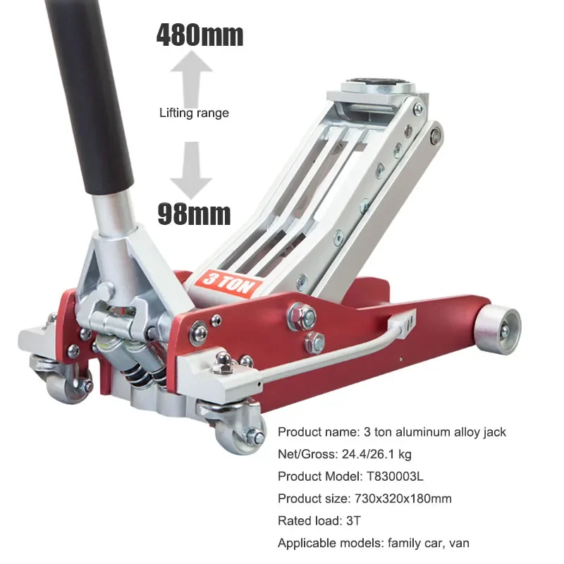 ydraulic Tool  Automotive Hydraulic Jack Aluminum Alloy Jack Tire Changing Auto