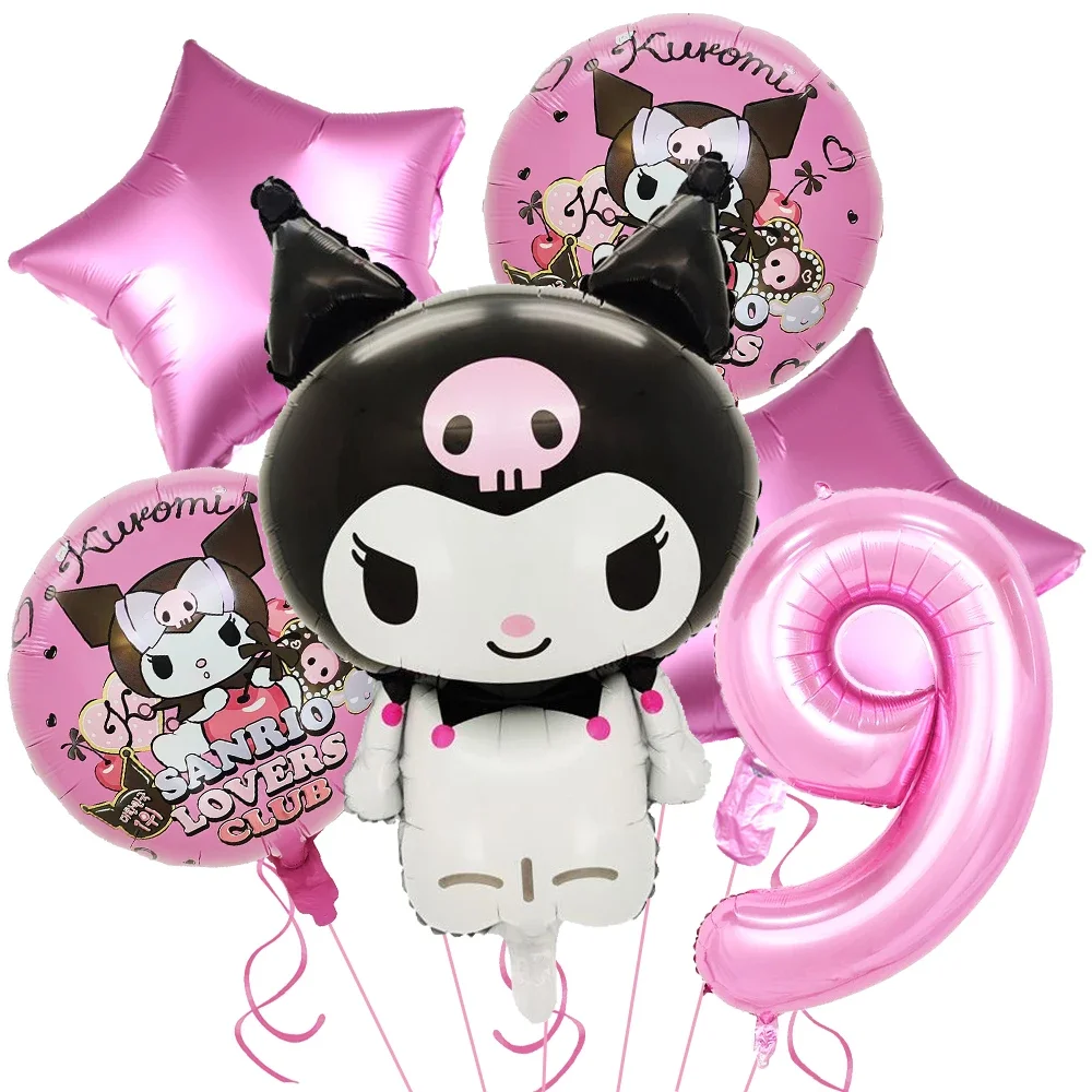 thumbnail image 1 of Lindo juego de vajilla desechable para fiesta de cumpleaños con temática de Kawali Kuromied, platos, servilletas y manteles para suministros de ducha para niños, 1 of 5