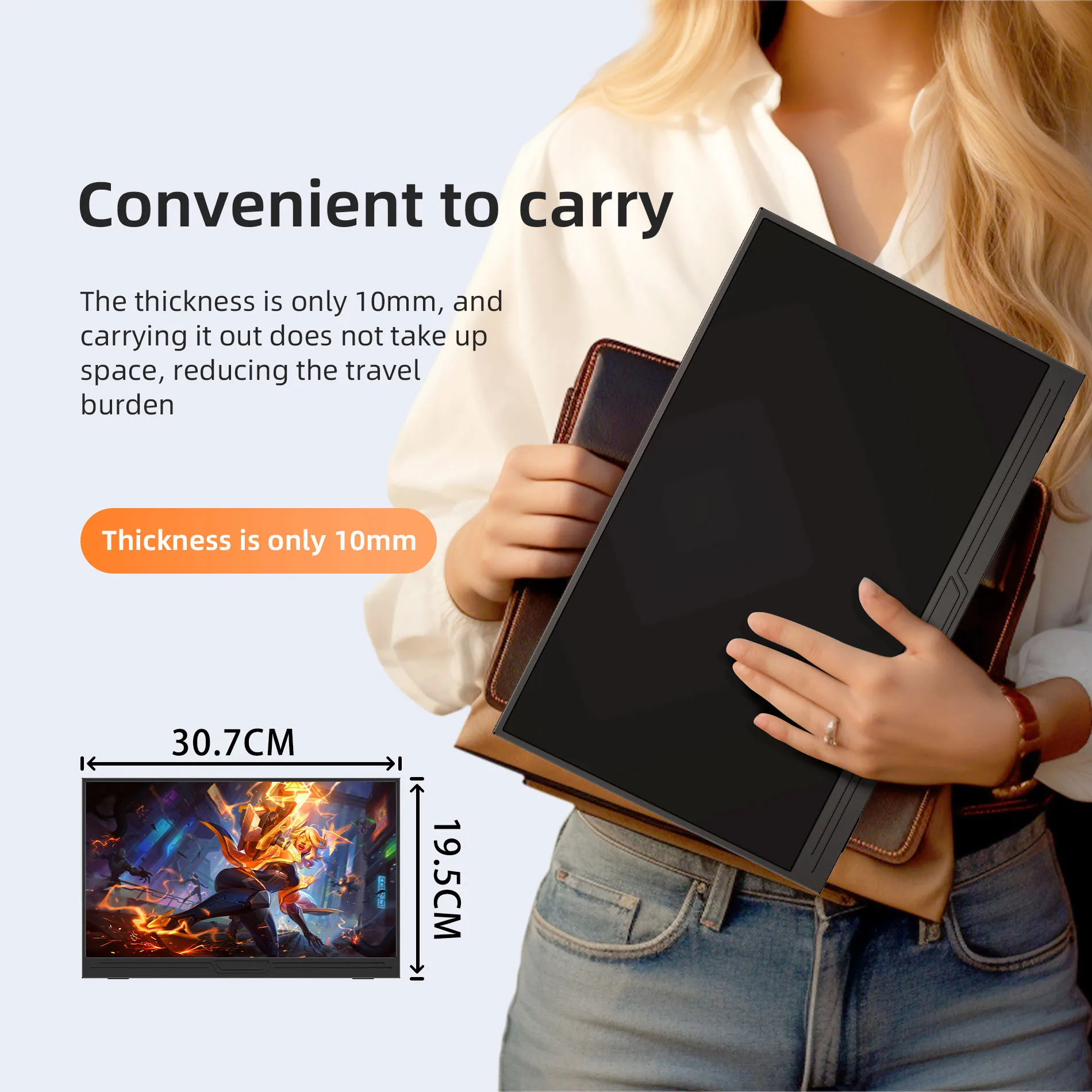 HOESD.a 13.3 인치 휴대용 모니터 1080P IPS 확장 디스플레이 터치 모니터 노트북 전화 스위치 Xbox PS4/5