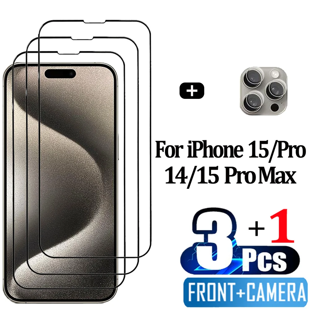 PeliculaFrontTemperedGlassForiPhone15ProMaxScreenProtectors
