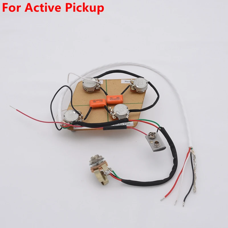 

1 Set Electric Guitar Active Pickup Wiring Harness for LP SG ( 4x TQ 25K Pots + 1x Jack )