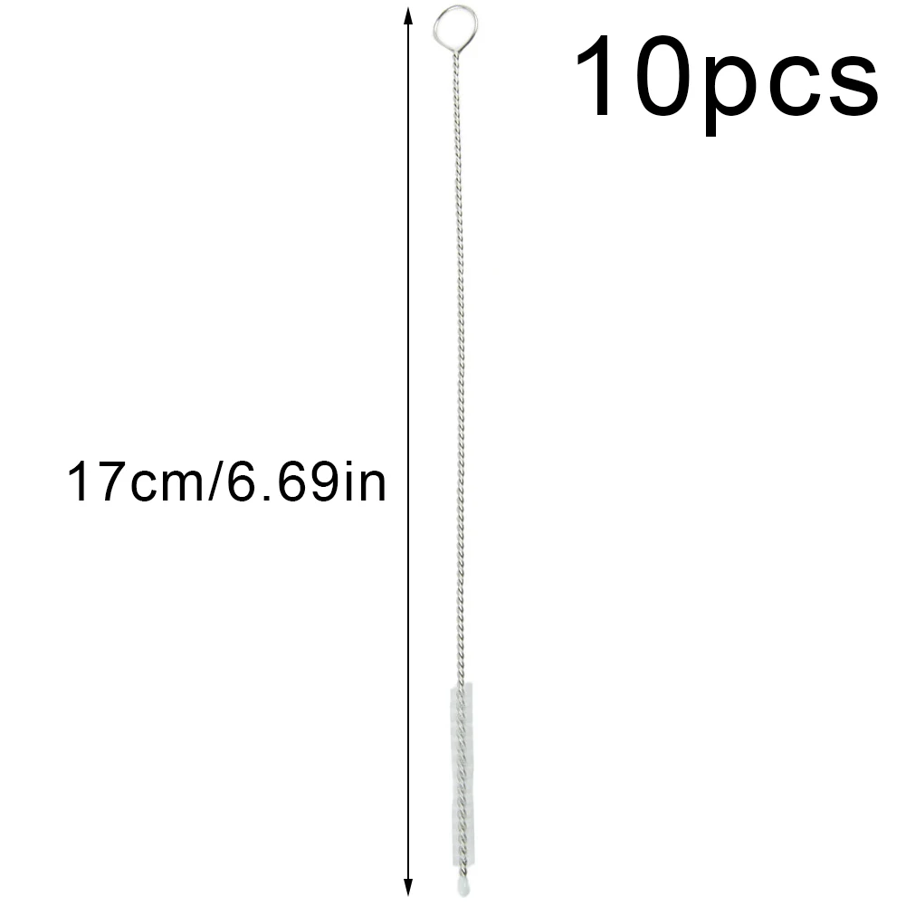 

Cleaning Brush Drinking Straw Brush Dining Cleaning Kitchen Supplies Silver Stainless Steel 10pcs 17cm Funnel Necks