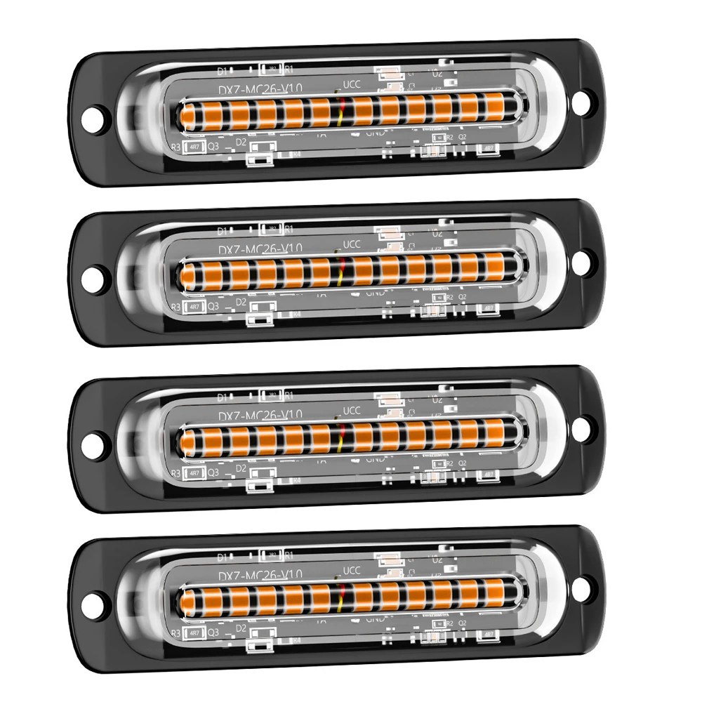 

4 шт. 12-24 в автомобильный Грузовик аварийный свет мигающий светильник рный свет Стайлинг автомобиля скорая помощь полиция свет стробоскоп предупредсветильник свет Янтарный красный