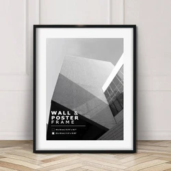 Modern Metal Picture Frame with Plexiglass Mat for Wall Art and Home Decor (Black Frame)