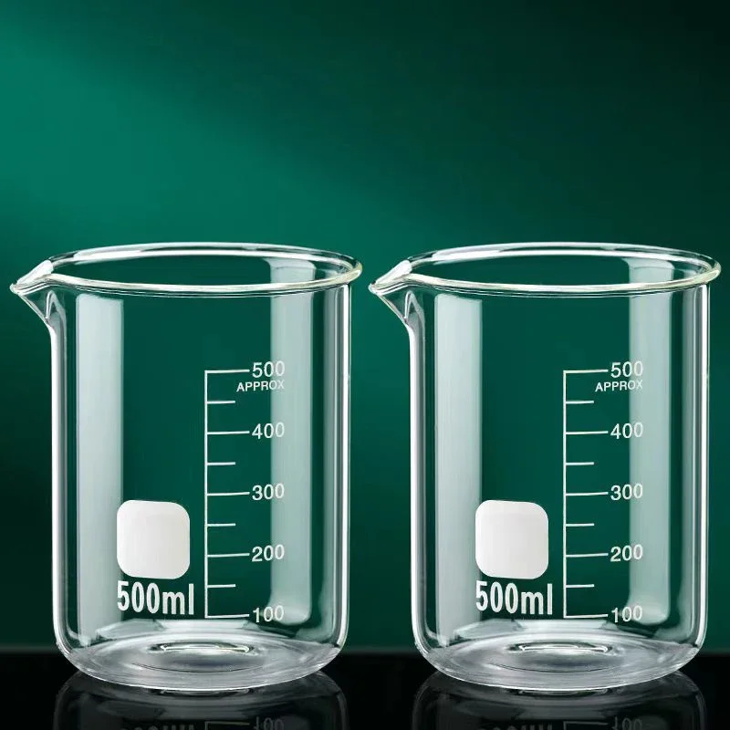 JUSTINLAU High Borosilicate Glass Beaker Clear Measuring Cup with Scale Laborato