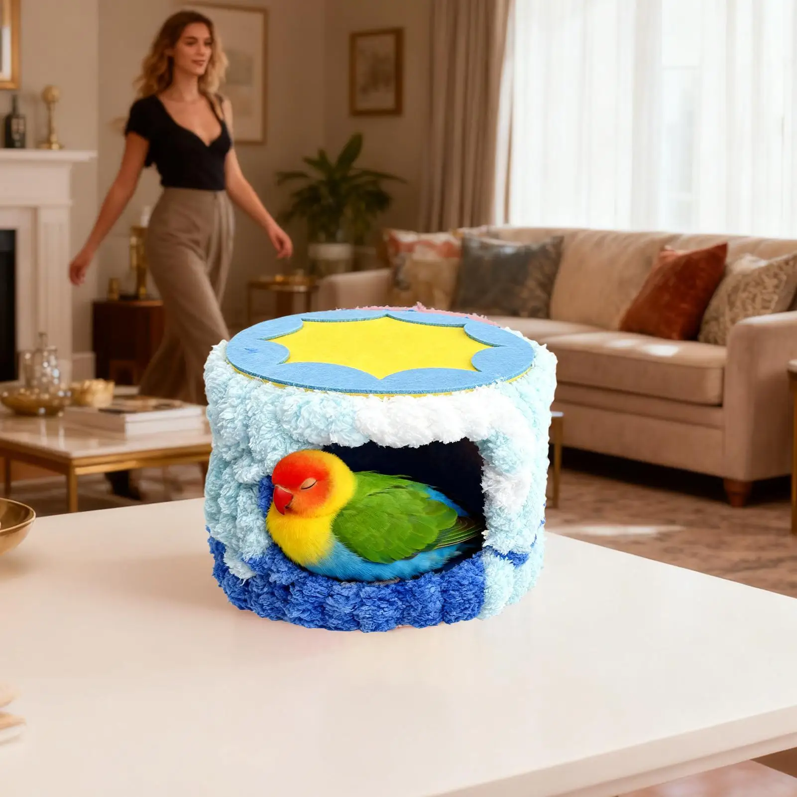 Bird Bed For Cage Cute Warm House Cylinder Parakeet Nest Warm Bird Bed For Parrot Cockatiel Conure Lovebird Finch Squirrel