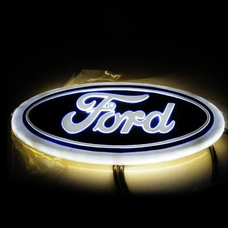 테슬라 익스플로러 F150 F250 포커스 몬데오 자동차 앞 후드 엠블럼 뒤 트렁크 배지 데칼 LED 라이트 배지 스티커 장식