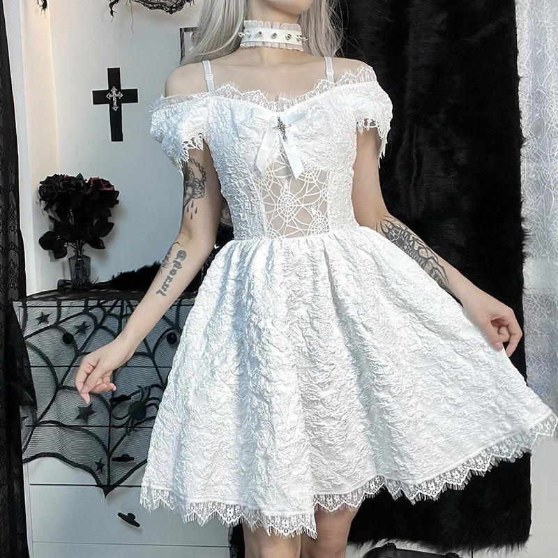 ★High School Disco★Angel Graphic Mesh Long Dress★ Mesh Long Sleeve Overdress : M761 - Just For Kix