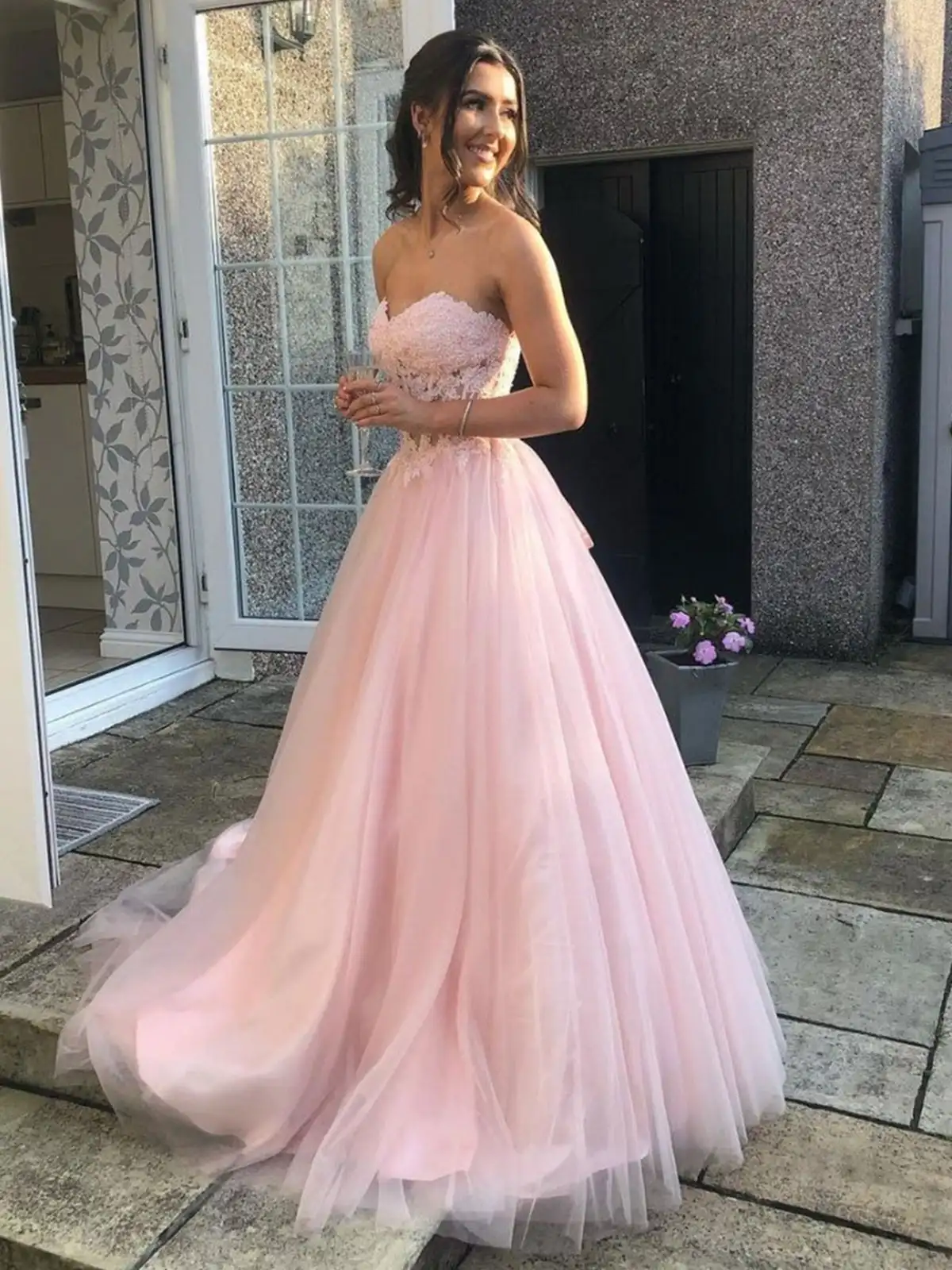 Retro & Vintage Blush & Rose Gold Off The Shoulder Magical Glitter Prom Ball  Gown | Unique Vintage