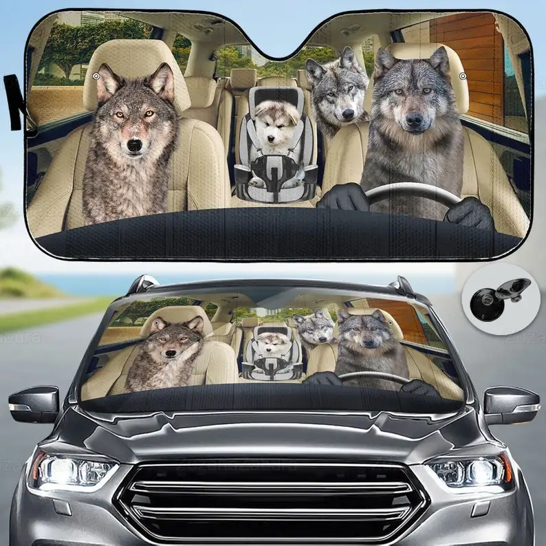

Wolf Car Sunshade, Auto Sun Shade, Wolf Car Decor, Wolf Sunshade, Car Sun Protector, Wolf Auto Decor Screen, Mother Day Gift