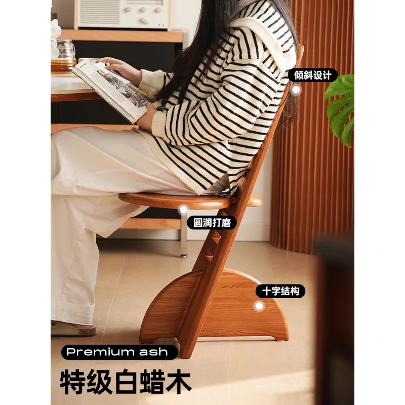 High-end Light Luxury Gis Chair Antique Solid Wood Dining Chair Home Backrest Adjustable Creative Stool
