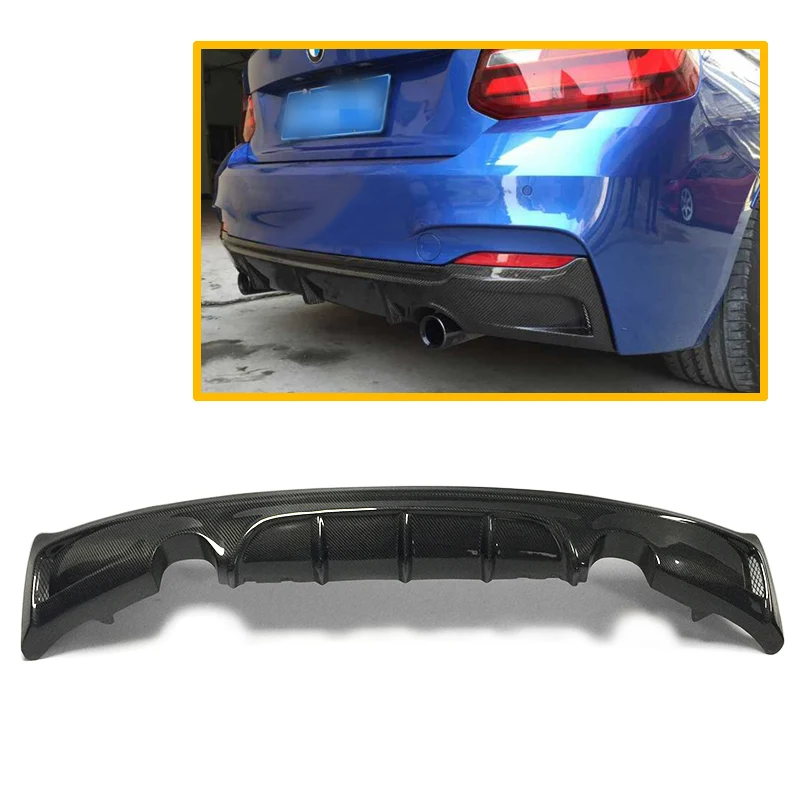 

EXOT style Carbon fiber Car Bumpers Double Side Single Exit For F22 M235i 2014-UP F22 Rear Bumper Diffuser