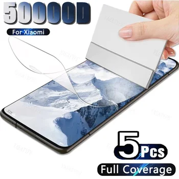5PCS Hydrogel Film For Xiaomi Mi, 13, 12, 11 Lite, 13T, 12T, 11T Pro, 12S Ultra, 11i, 12X, 5G Screen Protector Not Glass