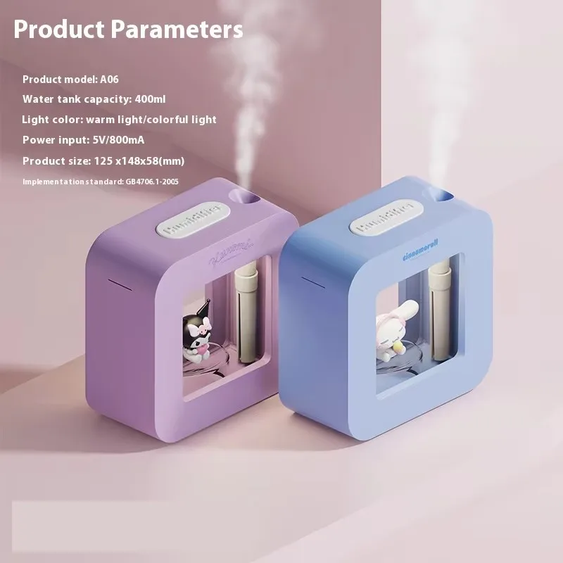 Kawaii Sanrio Cinnamoroll Humidifier -Kuromi Portable & Quiet - Ideal for Bedroom, Office & Car humidifiers