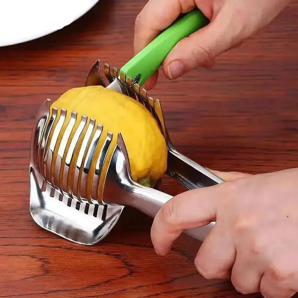 Onion Slicer Lemon Slicer Tomato Multipurpose Handheld Round Fruit Tongs of Onions Vegetables Tools