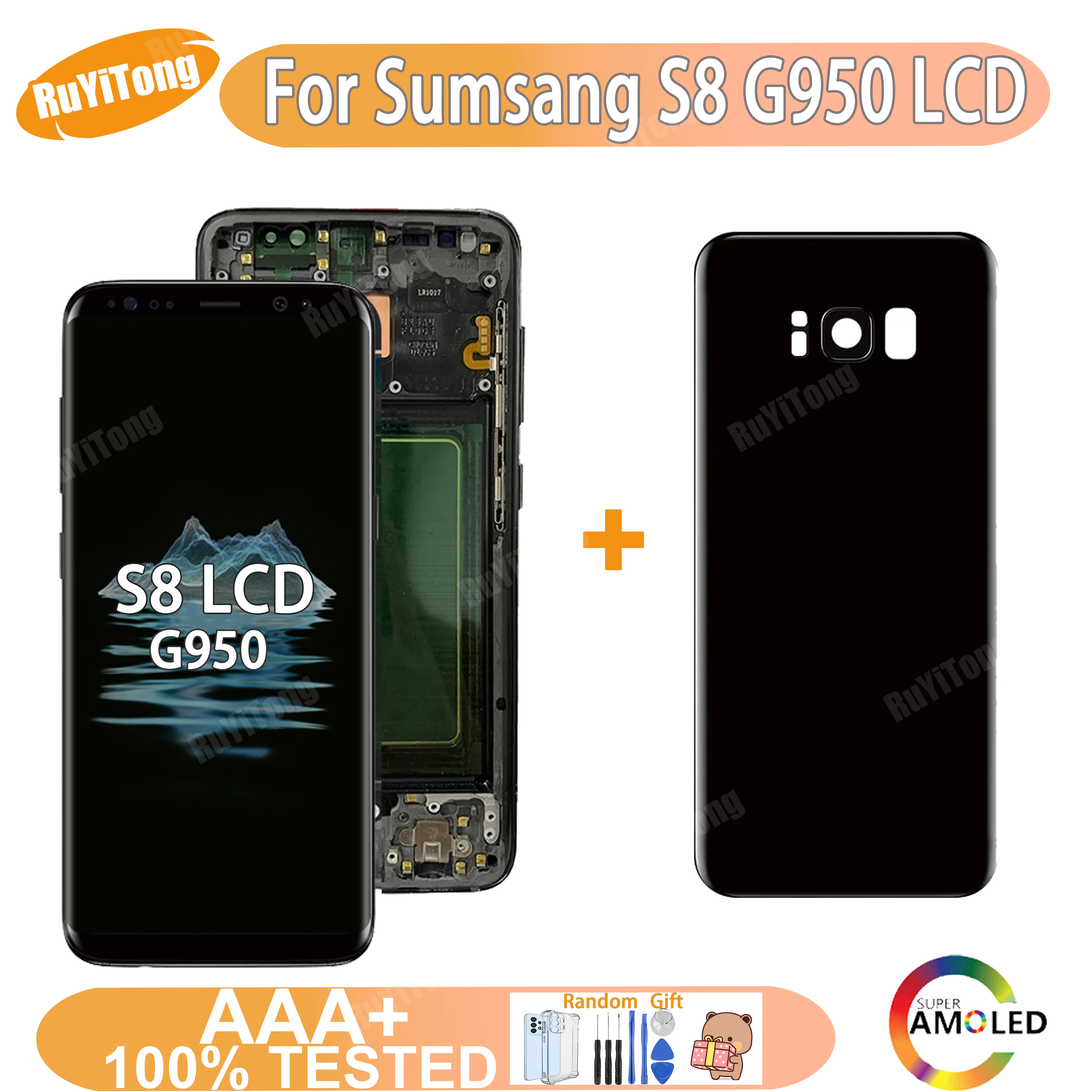 

100% Tested S8 LCD For Samsung Galaxy S8 G950 G950F G950U LCD With Frame Display Touch Screen Digitizer Assembly , No Defects