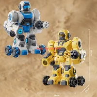 Watch And Controller Dual Remote Control Robot 2.4G Lighting Smoking 360° Rotation Lanuch Bullet All Terrain RC Robot Toy Gifts 2